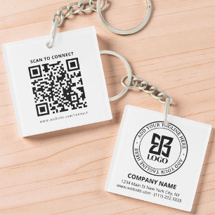 Moderne individuelle Logo-QR-Code-Geschäftsförderu Schlüsselanhänger