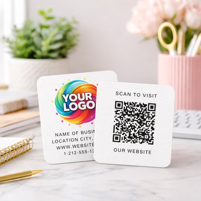 Moderne individuelle Logos und QR-Code Quadratische Visitenkarte (Von Creator hochgeladen)