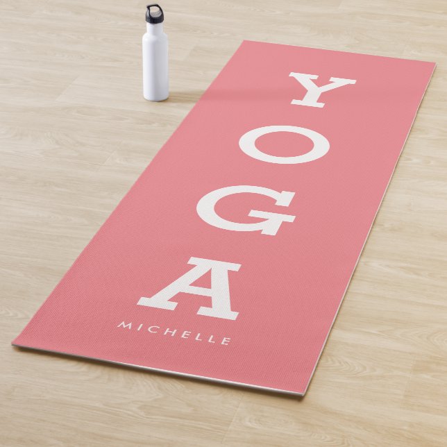Moderne individuelle Name Koralle rosa Vollfarbe d Yogamatte (Beispiel)