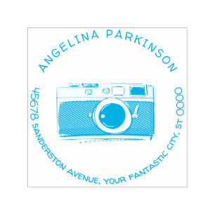 Moderne Individuelle Name-Logo-Camera-Rücksendeadr Permastempel