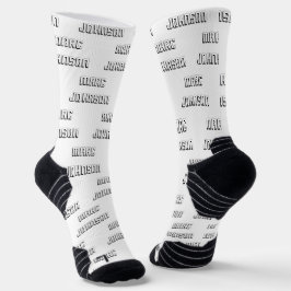 Moderne Individuelle Name Muster Schwarz-Weiß Sock Socken