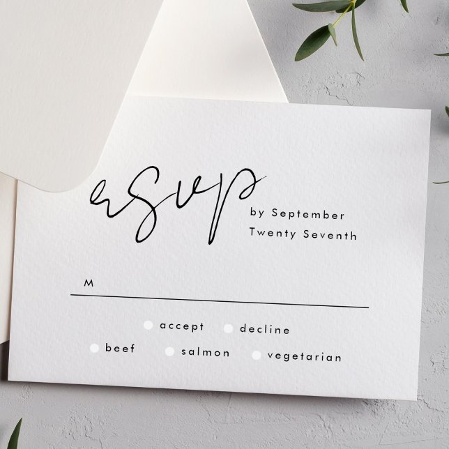 Moderne Individuelle Name Tuxedo Wedding RSVP Karte (Von Creator hochgeladen)