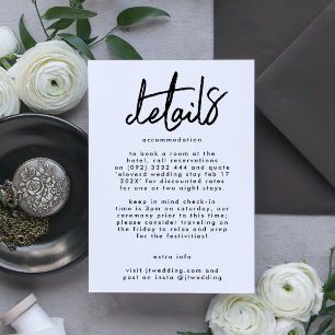 Moderne Individuelle Namen Schwarz-weiße Hochzeit Begleitkarte