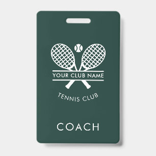 Moderne individuelle Tennisschläger mit Vereinsnam Ausweis