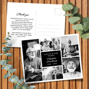 Moderne individuelle Text-5-Foto-Danksagungskarte  Postkarte