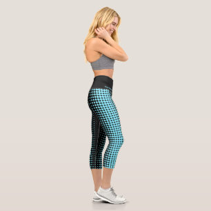Moderne individuelle Text Electric-Blue Halftone a Capri Leggings
