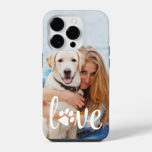 Moderne individuelle Tierbilder LIEBE Pfotenabdruc iPhone 14 Pro Hülle