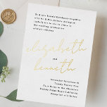 Moderne Individuellen Namen Tuxedo Gold Wedding Folieneinladung<br><div class="desc">Die Simple Modern Individuellen Namens Wedding Suite ist die perfekte Wahl für Paare, die eine elegante und personalisierte Touch in ihrem Hochzeitsgeschäft suchen. Diese exquisite Suite spiegelt Ihren einzigartigen Stil wider und feiert den fröhlichen Anlass Ihres Hochzeitstages. Die Hochzeitseinladung und die Suite verfügen über eine klassische Farbpalette in Weiß und...</div>
