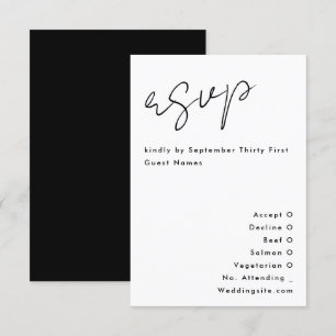 Moderne Individuellen Namen Tuxedo Gold Wedding RSVP Karte