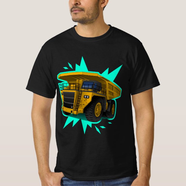 Moderne industrielle Mining-Muldenkipper-Straßenbe T-Shirt (Vorderseite)