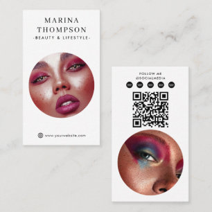 Moderne Influencer-Fotos Soziale Medien QR-Code Visitenkarte