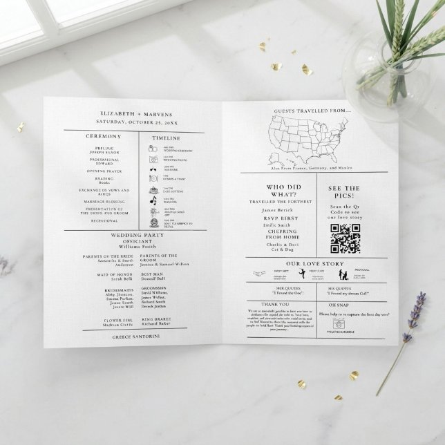 Moderne Infografik-Hochzeitsmappe Programm (Von Creator hochgeladen)