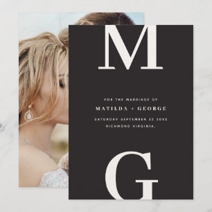 Moderne Initialen grafische Typografie Foto Hochze Save The Date