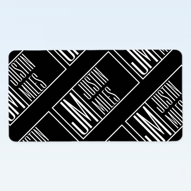 Moderne Initialen mit Name Monogram Muster Adressaufkleber (Von Creator hochgeladen)