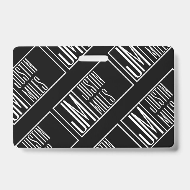 Moderne Initialen mit Name Monogram Muster Ausweis (Vorderseite)