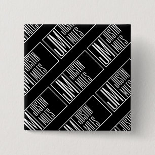 Moderne Initialen mit Name Monogram Muster Button