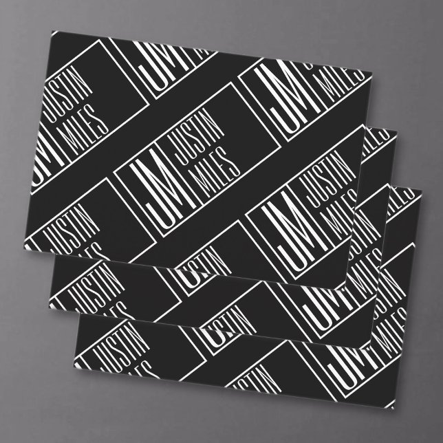 Moderne Initialen mit Name Monogram Muster Geschenkpapier Set (Von Creator hochgeladen)