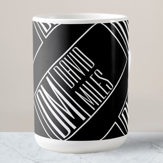 Moderne Initialen mit Name Monogram Muster Kaffeetasse (Von Creator hochgeladen)