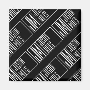 Moderne Initialen mit Name Monogram Muster Magnet