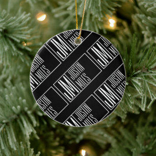 Moderne Initialen mit Namensmonogramm-Muster Keramik Ornament