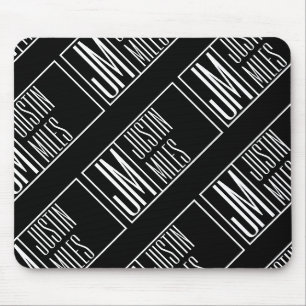 Moderne Initialen mit Namensmonogramm-Muster Mousepad