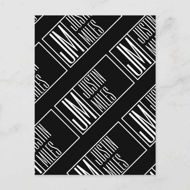 Moderne Initialen mit Namensmonogramm-Muster Postkarte (Vorderseite)