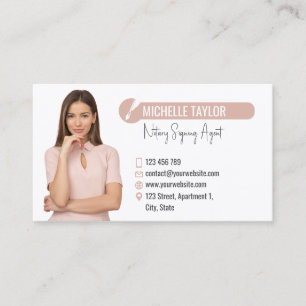 Moderne Insert Foto Notary Signing Agent Loans Visitenkarte