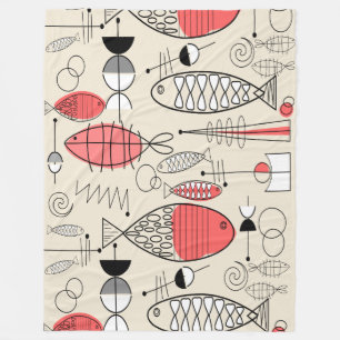 Moderne, Inspirierte Fischkunst aus dem Mittelalte Fleecedecke