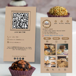 Moderne Instagram Bäckerei hinzufügen Fotos braun Visitenkarte