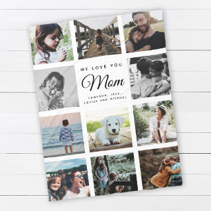 Moderne Instagram Foto Collage Mutter Day Family Fleecedecke
