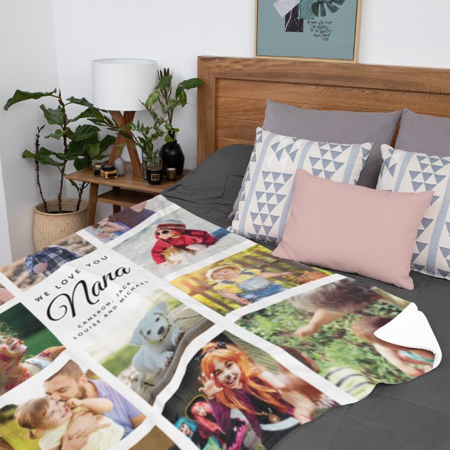 Moderne Instagram Nana Foto Collage Oma Familie Fleecedecke (Von Creator hochgeladen)