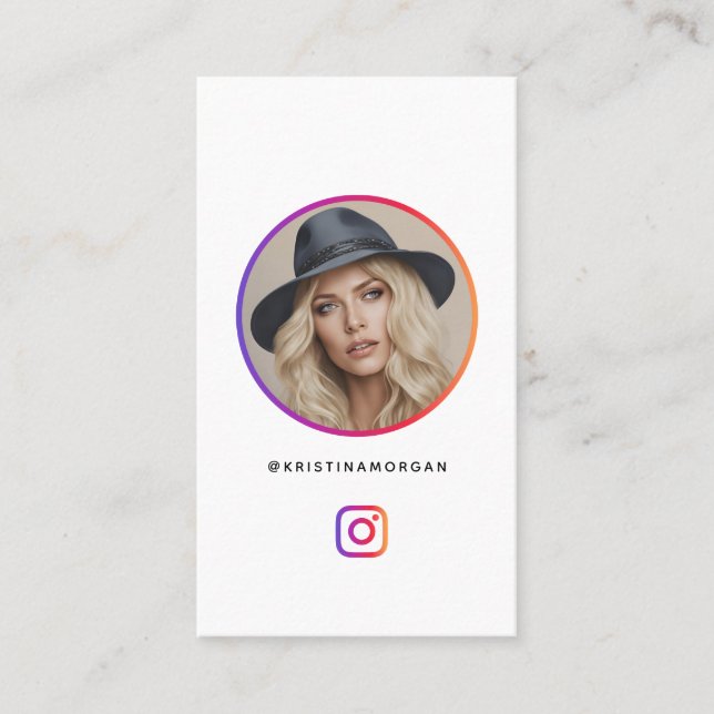 ​Moderne Instagram-Profil-Gitter-Influencerin Visitenkarte (Vorderseite)
