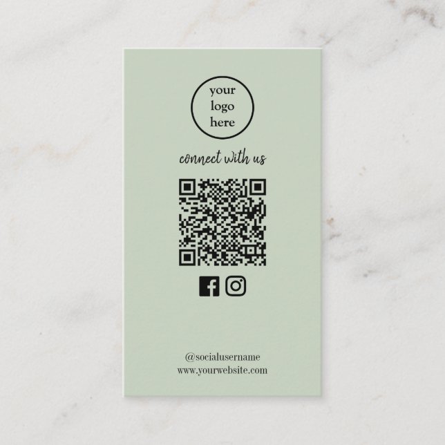 Moderne Instagramm Facebook QR Code Social Media Visitenkarte (Vorderseite)