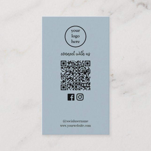 Moderne Instagramm Facebook QR Code Social Media Visitenkarte (Vorderseite)