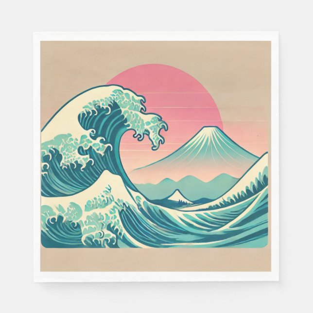 Moderne Interpretation der Großen Welle Serviette (Vorderseite)