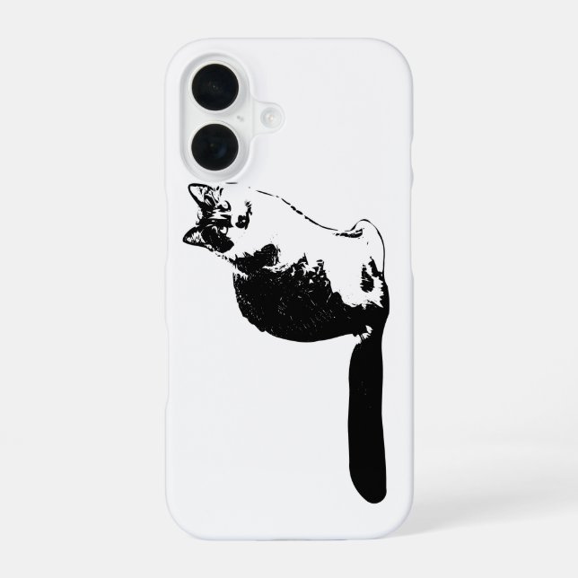 Moderne iPhone-Hülle mit langhaariger Katze iPhone 16 Hülle (Rückseite)