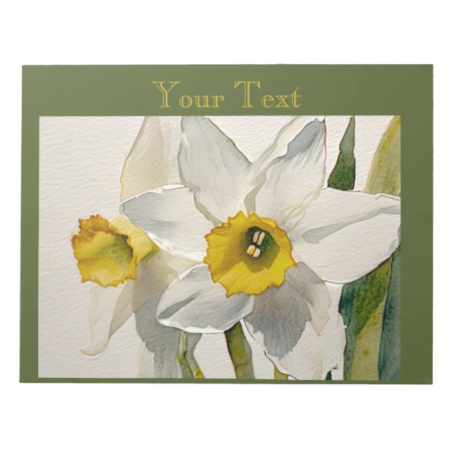 Moderne Iris-Aquarell-Blumen Notizblock (Vorderseite)