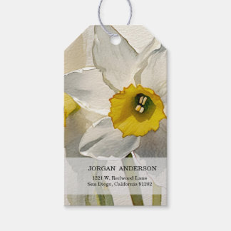 Moderne Iris-Aquarellblumen Geschenkanhänger