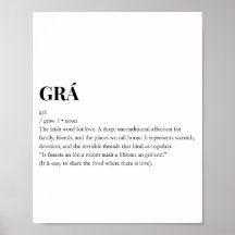 Moderne irische Grá-Liebesbedeutung Druck