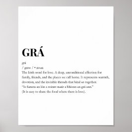 Moderne irische Grá-Liebesbedeutung Druck Poster