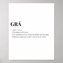Moderne irische Grá-Liebesbedeutungsgrafik