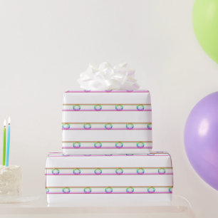 Moderne irisierende Blasenstreifen Glänzendes Gl Geschenkpapier