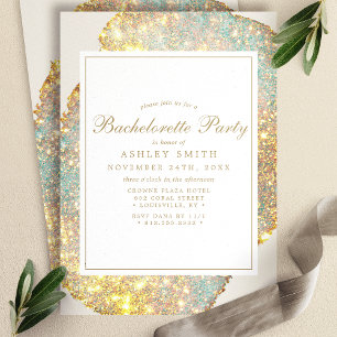 Moderne Irisierende Glitter-Junggesellinnenparty Einladung