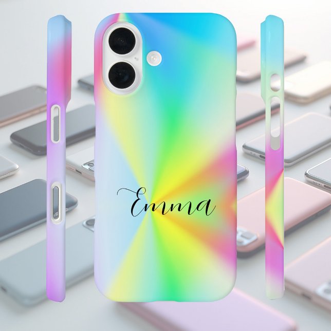 Moderne irisierende pastellfarbene Regenbogenfarbe Case-Mate iPhone Hülle (Von Creator hochgeladen)