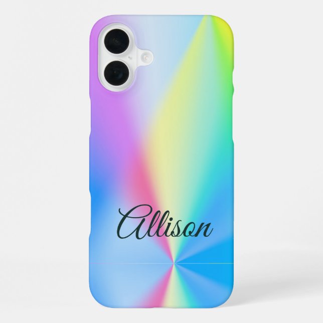 Moderne irisierende pastellfarbene Regenbogenfarbe iPhone Hülle (Rückseite)