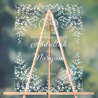 Moderne islamische Hochzeit mit Flora und Fauna Acrylschild