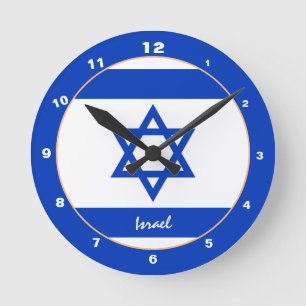 Moderne israelische Flagge, Israel Zuhause / Desig Runde Wanduhr