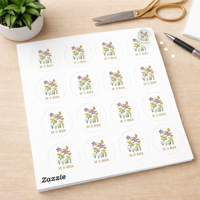 Moderne ist er zu Ostern Florin Runder Aufkleber (Von Creator hochgeladen)