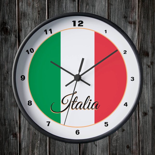 Moderne italienische Flagge & Italien trendige Zuh Runde Wanduhr (Von Creator hochgeladen)