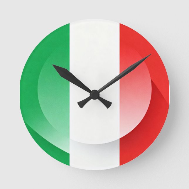 Moderne Italienische Flagge Wanduhr (Vorderseite)
